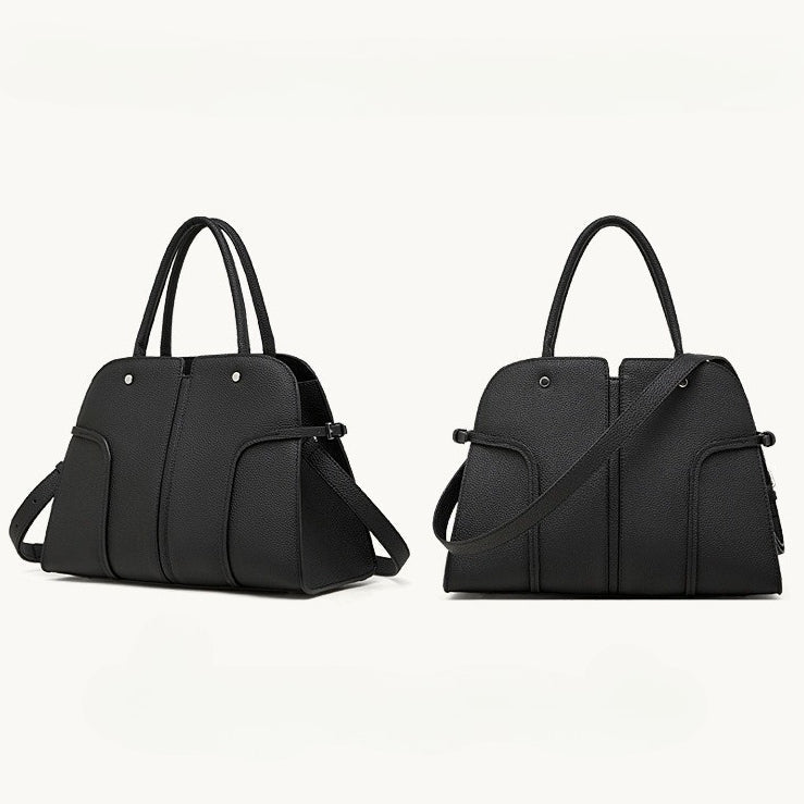 The Executive Structured Genuine Leather Bag - Sophisticated Paneled Work Tote