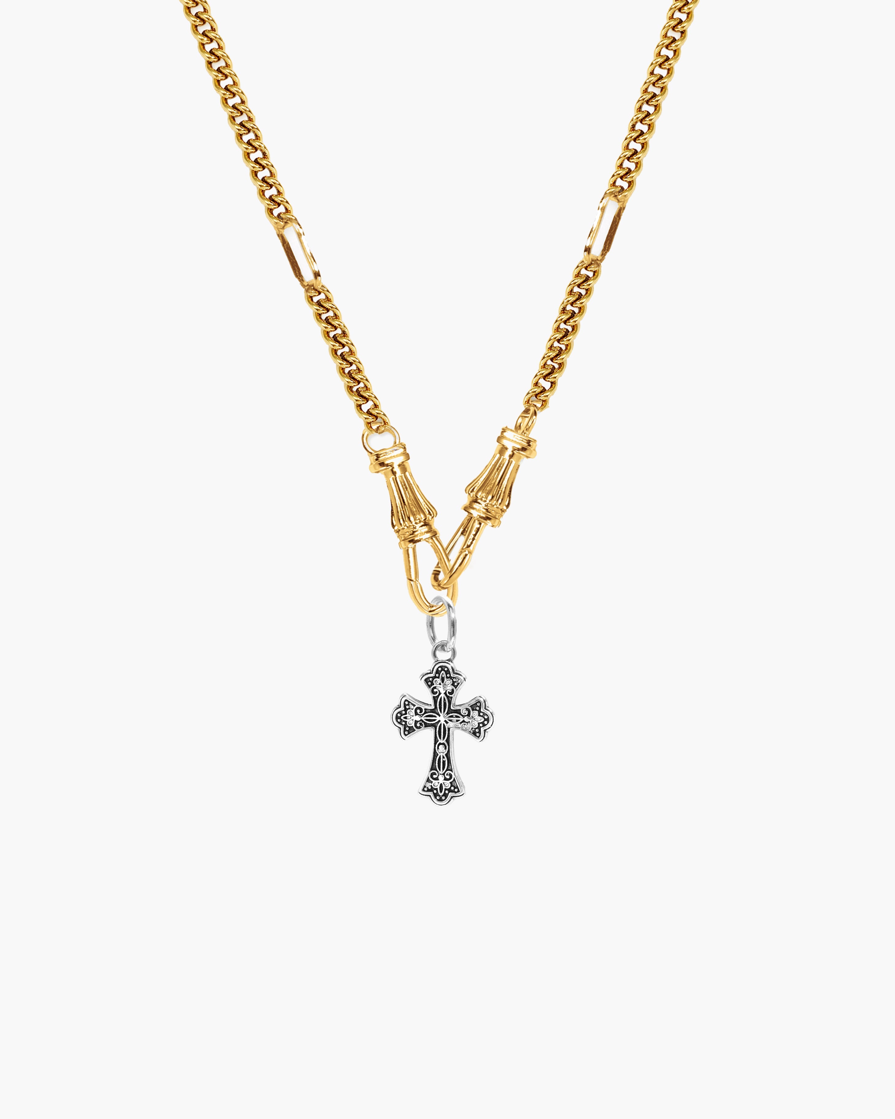 Deco Clasp Chain Necklace in Gold