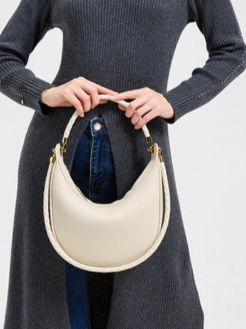 Artisanal Dual-Woven Hobo Shoulder Genuine Leather Bag
