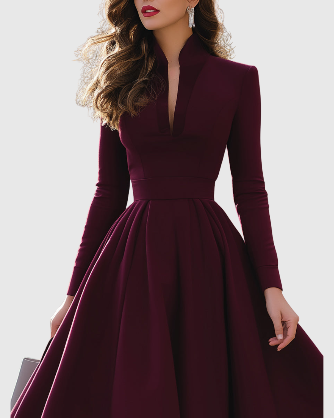 Avelina - V-Neck Midi Dress