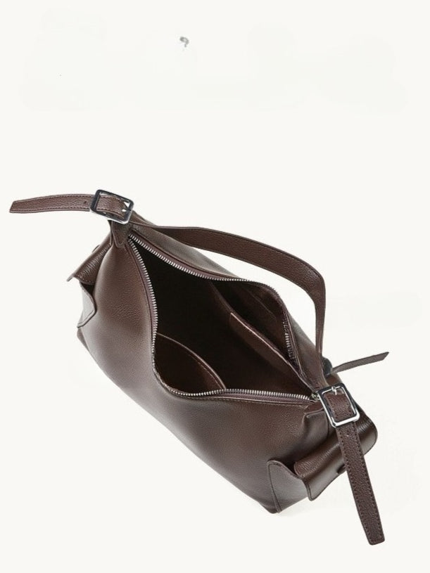The Velvet Horizon Genuine Leather Tote Bag with Structured Silhouette