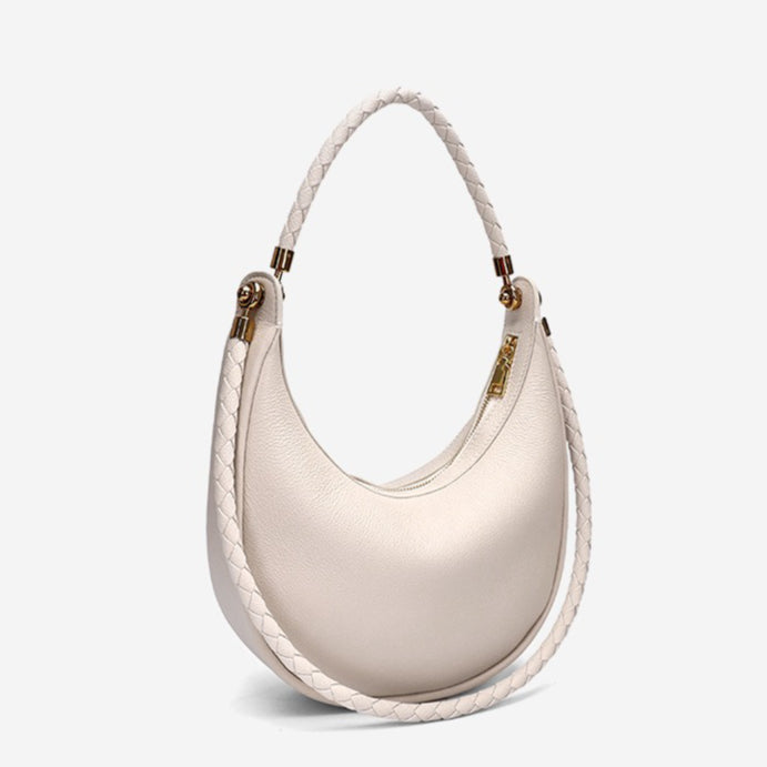 Artisanal Dual-Woven Hobo Shoulder Genuine Leather Bag