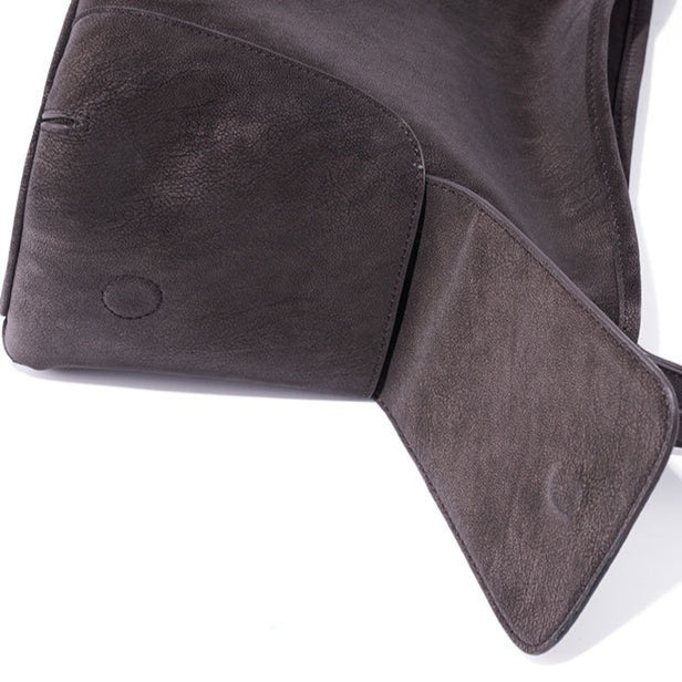 Urban Nomad Genuine Leather Bag | Large Slouchy Shoulder Bag with Side Pockets
