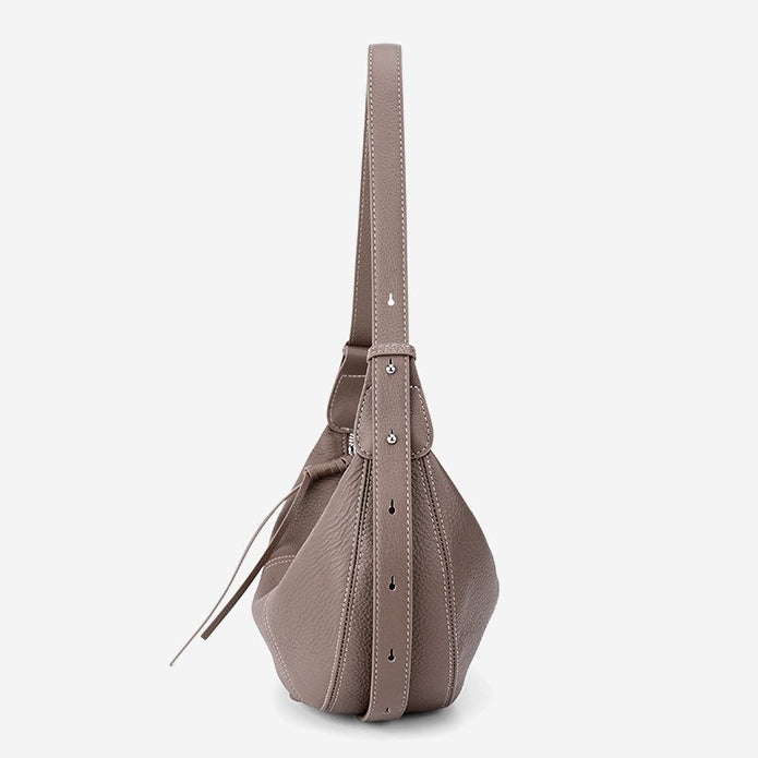 Sable Slouch Crescent Hobo Genuine Leather Bag