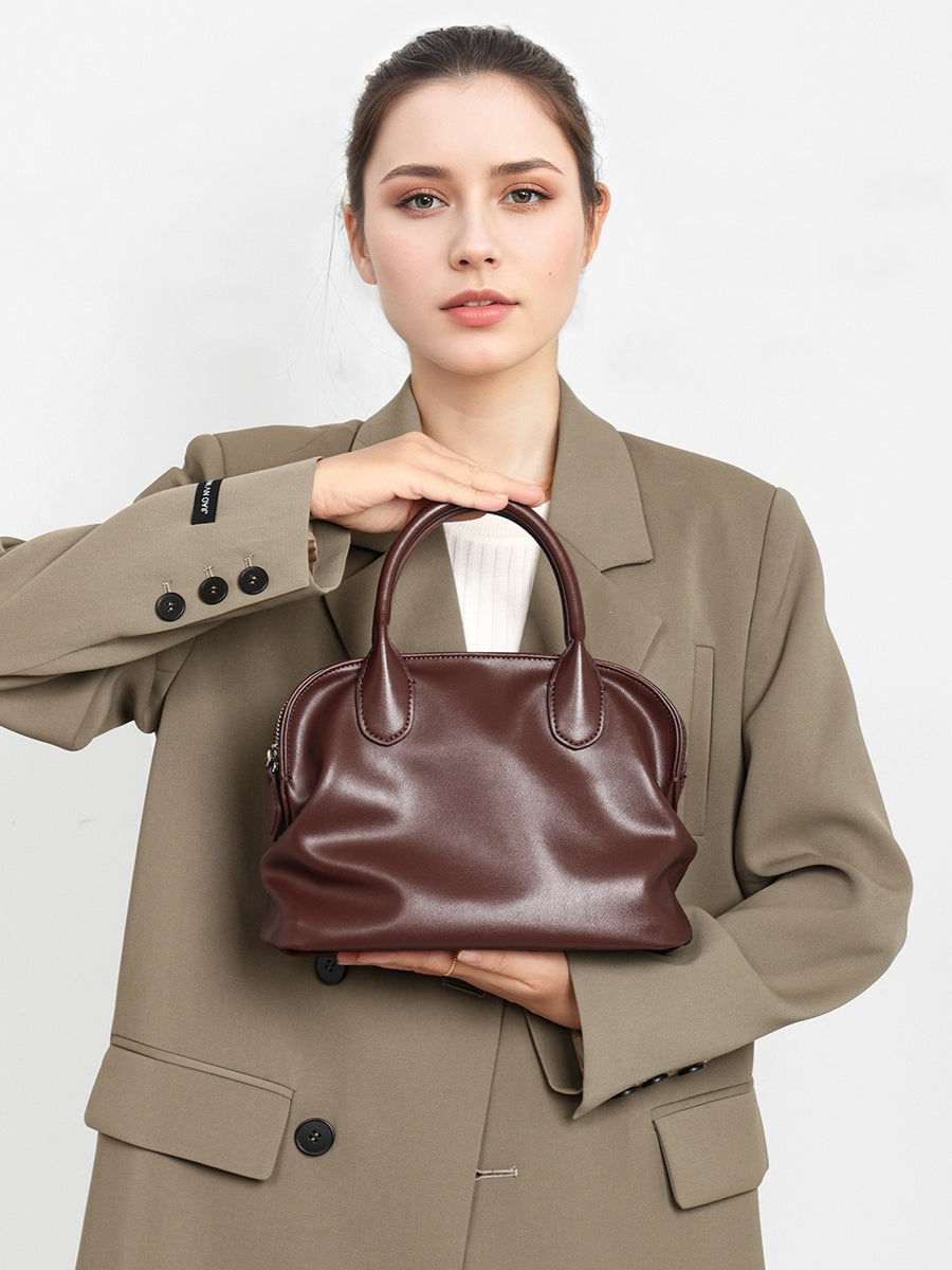 The Cambridge Folio Genuine Leather Crossbody Bag with Flap Closure