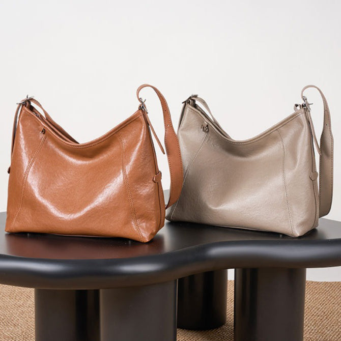 The Heritage Boston Genuine Leather Bag - Classic Top-Handle Bowling Tote
