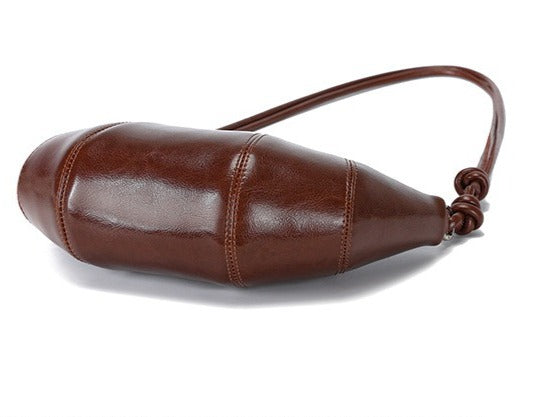 The Artisan Croissant Genuine Leather Bag | Minimalist Knotted Paneled Hobo