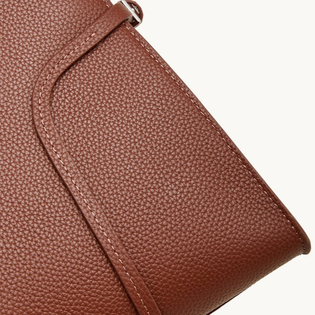The Executive Structured Genuine Leather Bag - Sophisticated Paneled Work Tote