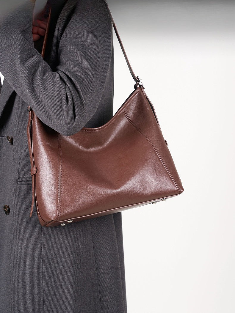 The Heritage Boston Genuine Leather Bag - Classic Top-Handle Bowling Tote