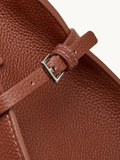 The Executive Structured Genuine Leather Bag - Sophisticated Paneled Work Tote