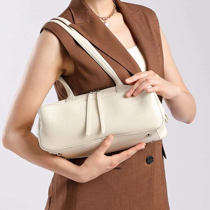 Women's Genuine Pebbled Leather Shoulder Handbag