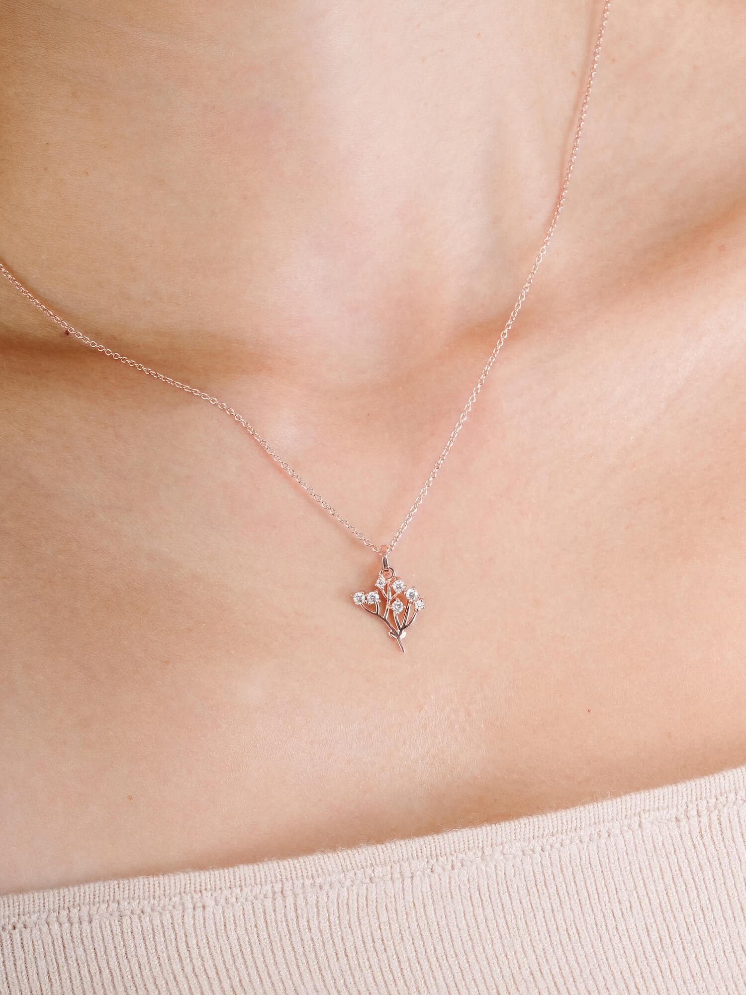 Moissanite Baby Breath Necklace