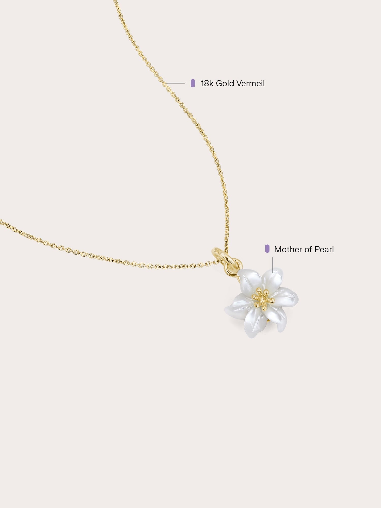 Carved Lily Necklace