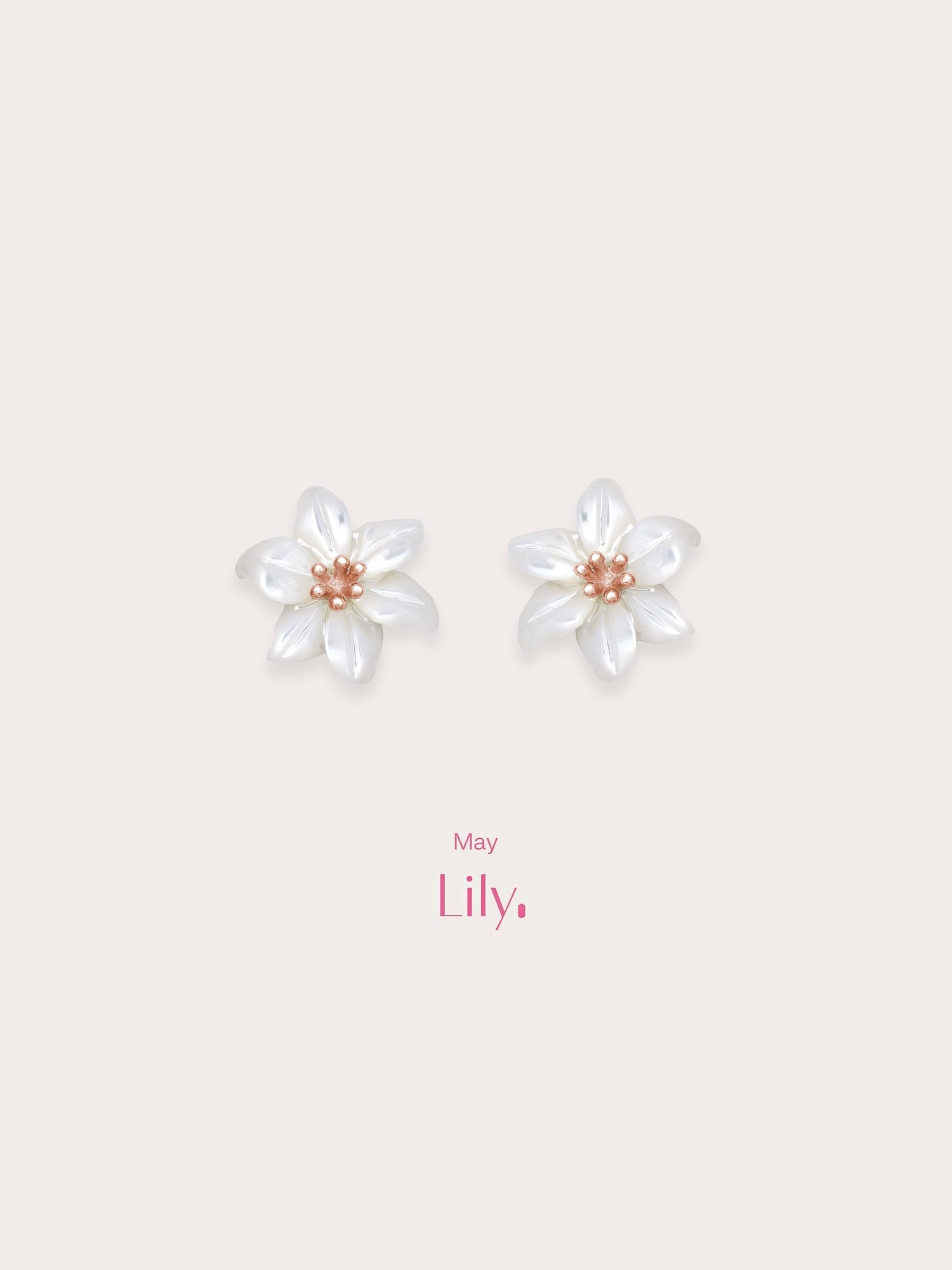 Carved Lily Stud Earrings