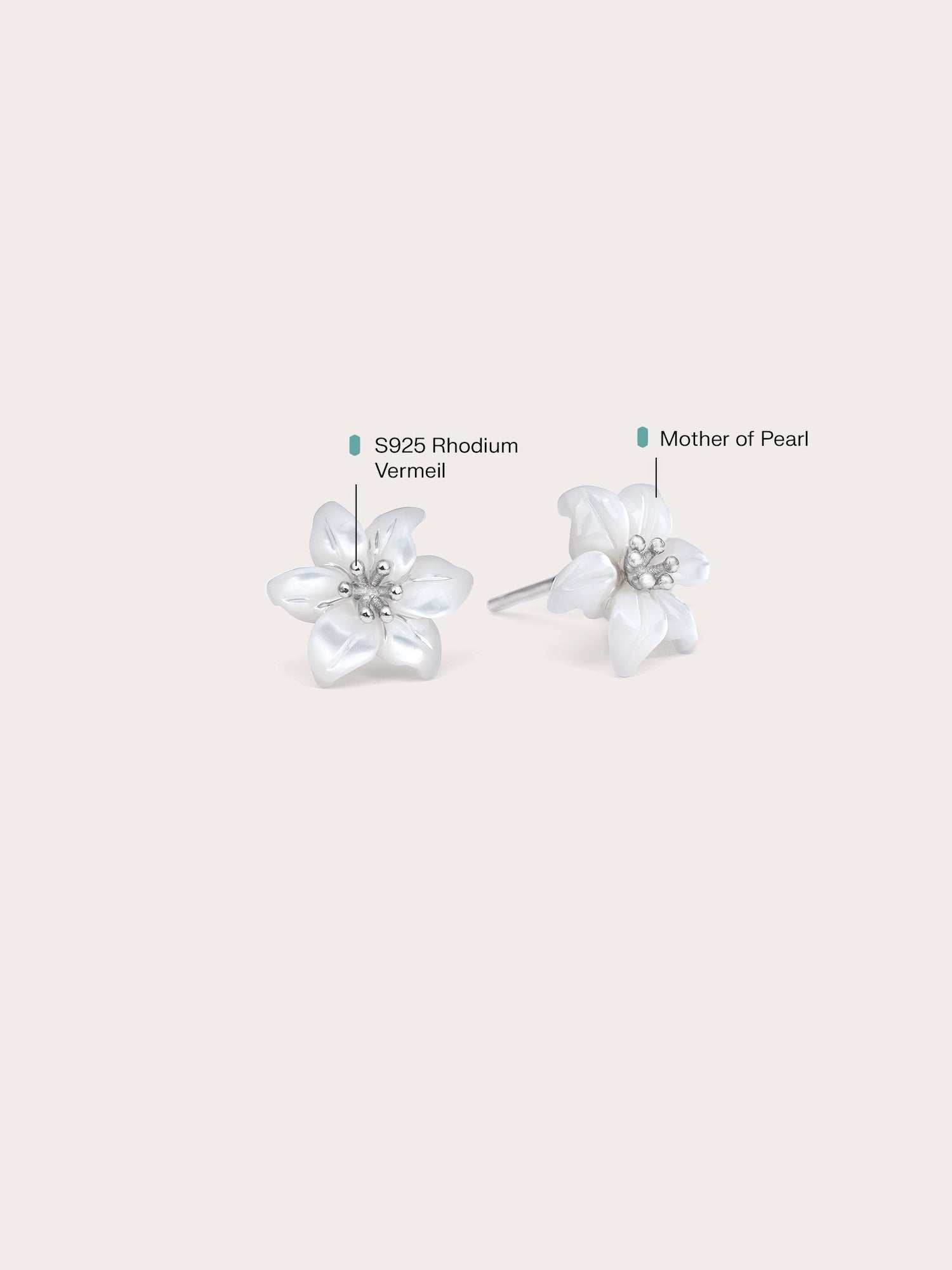 Carved Lily Stud Earrings