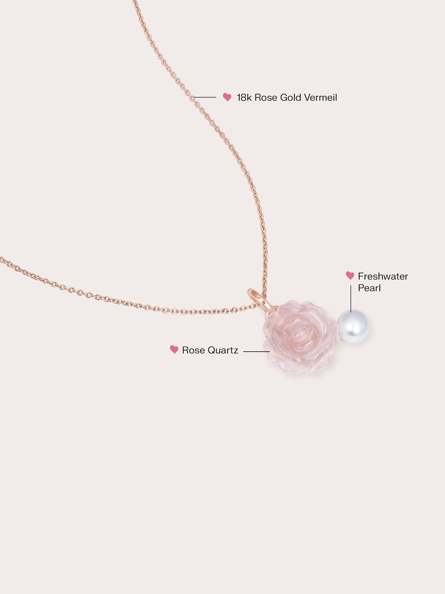 Carved Peony Necklace