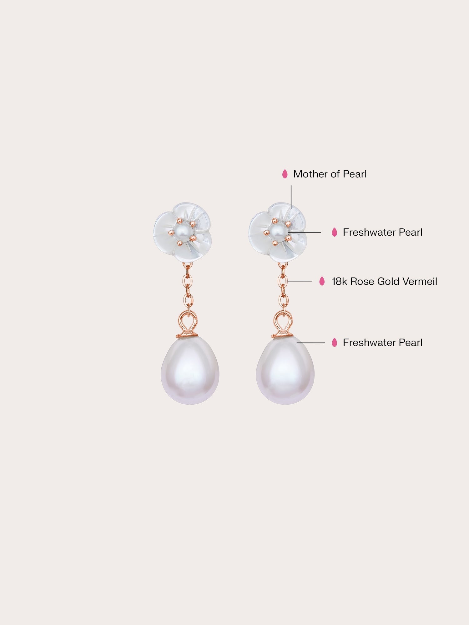 Carved Snowdrop Drop Earrings