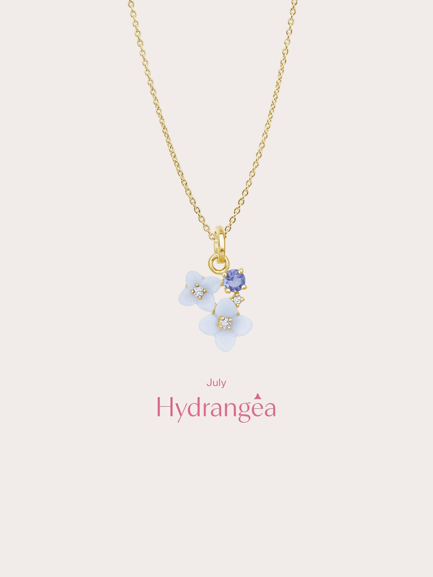 Carved Hydrangea Cluster Necklace