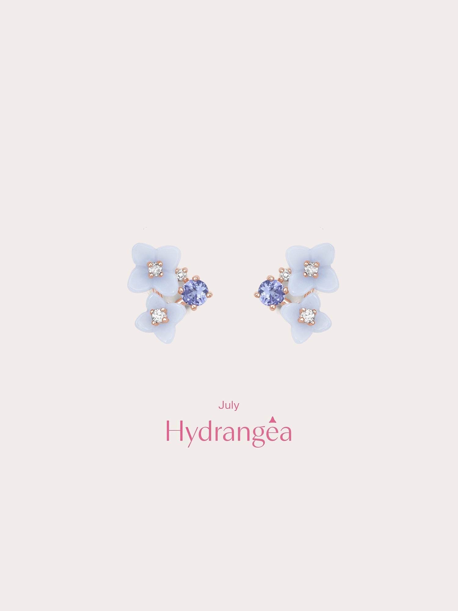 Carved Hydrangea Stud Earrings