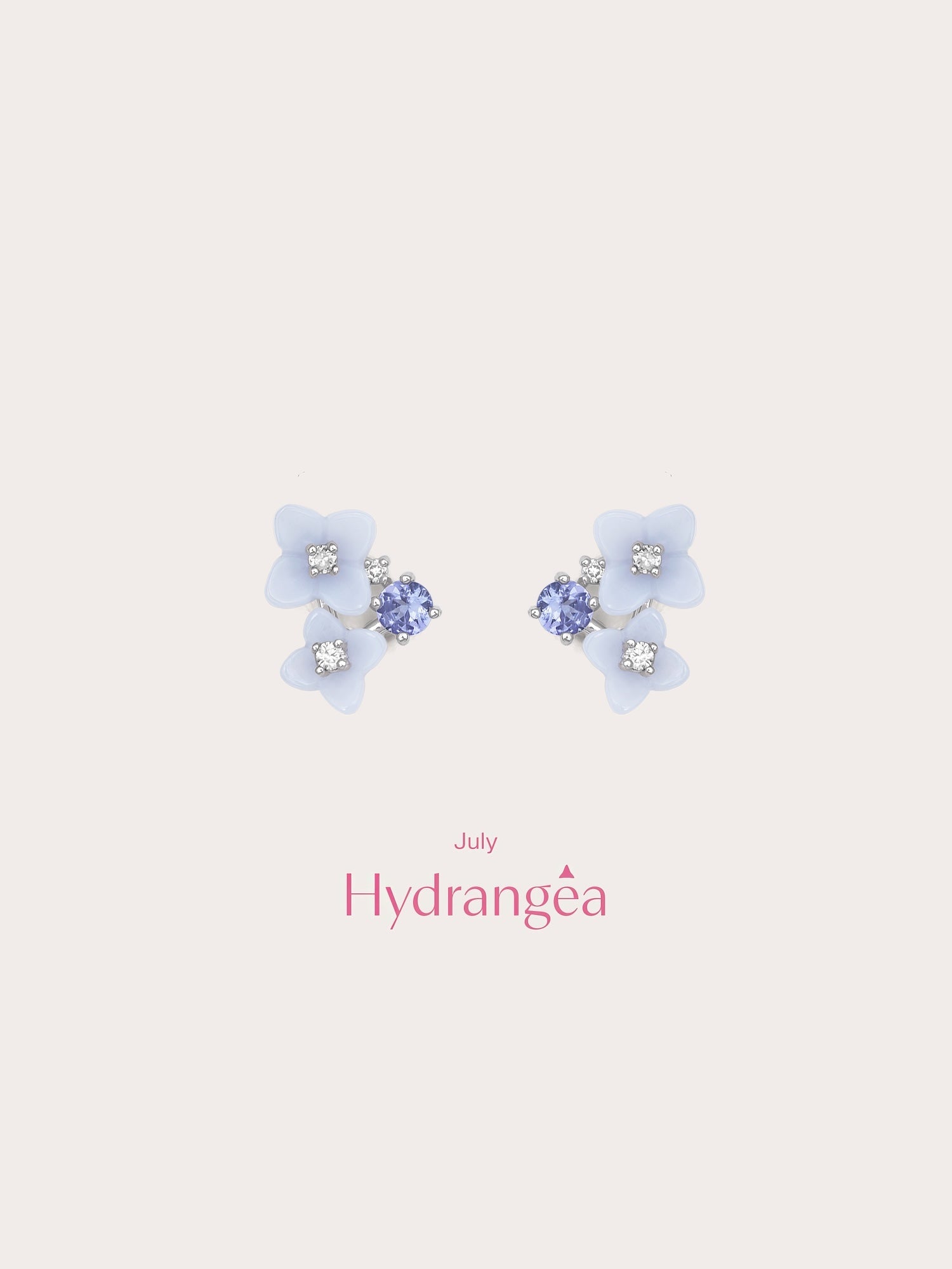 Carved Hydrangea Stud Earrings