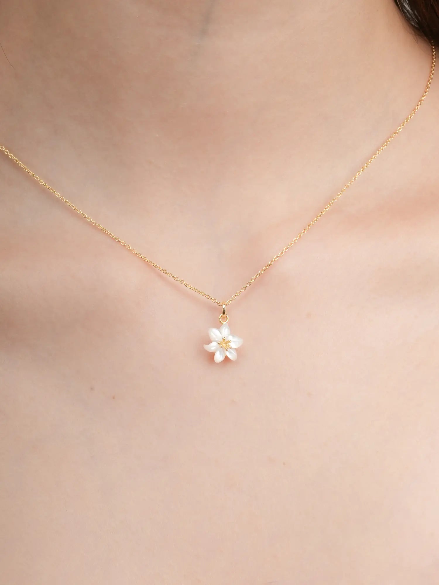 Carved Lily Necklace