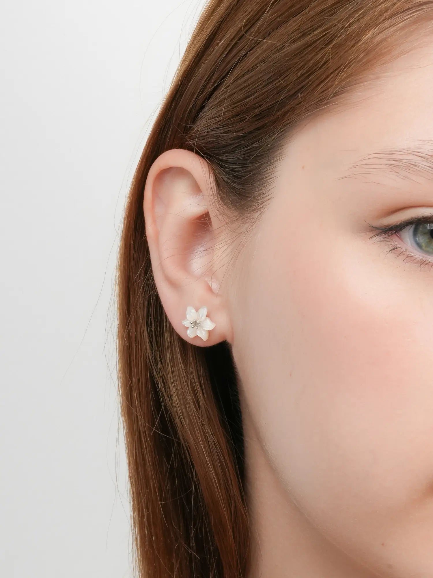Carved Lily Stud Earrings