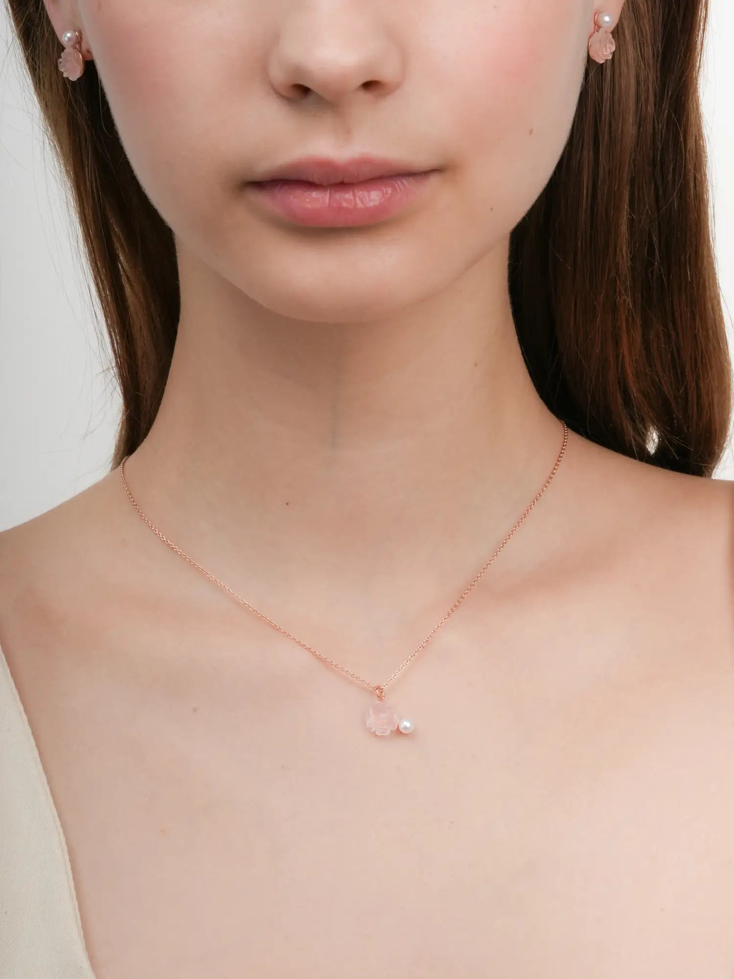Carved Peony Necklace