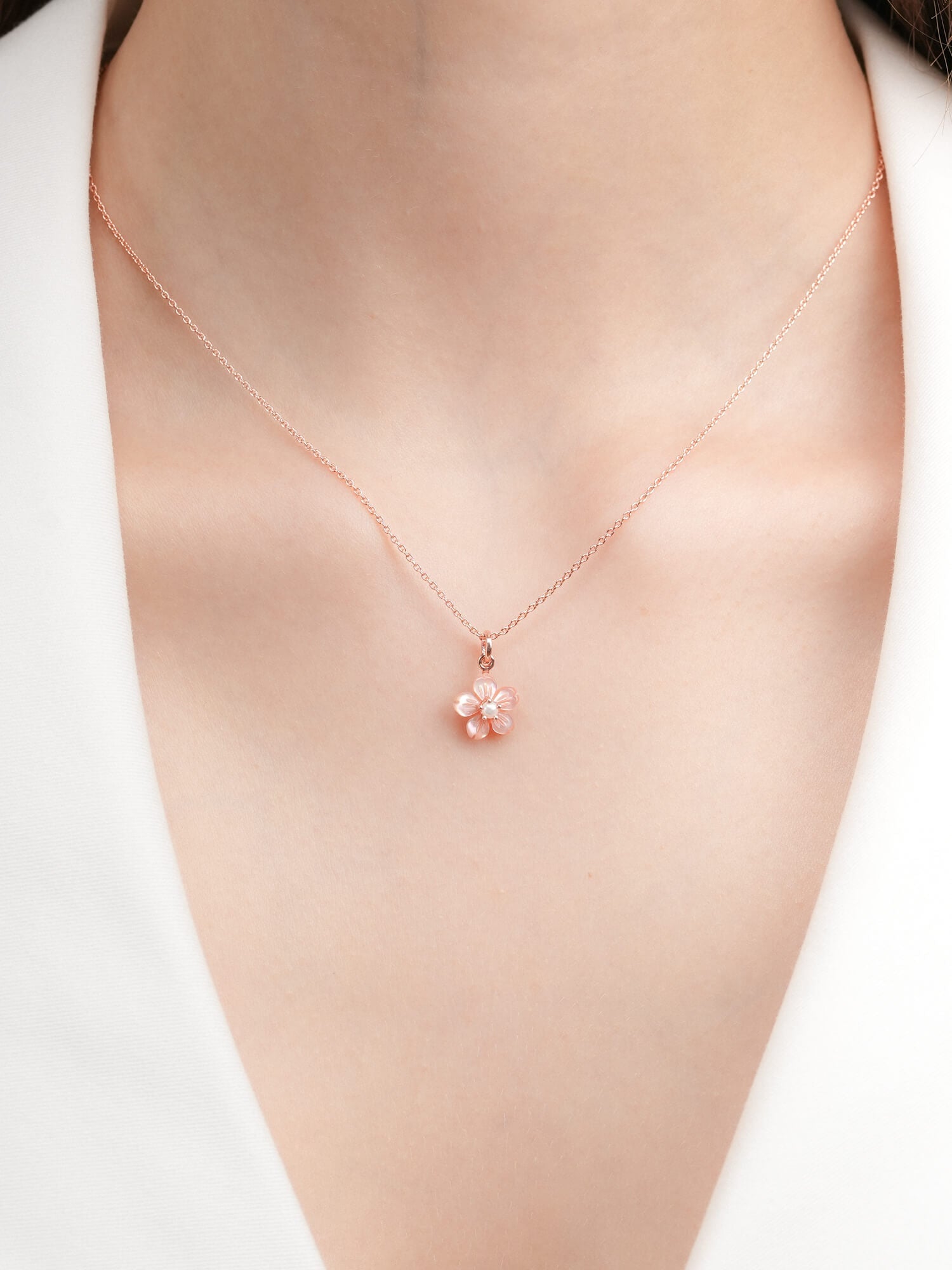 Carved Sakura Necklace