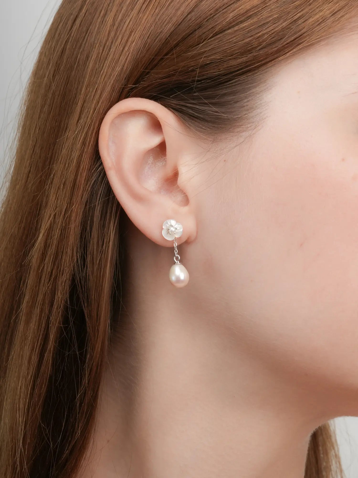Carved Snowdrop Drop Earrings