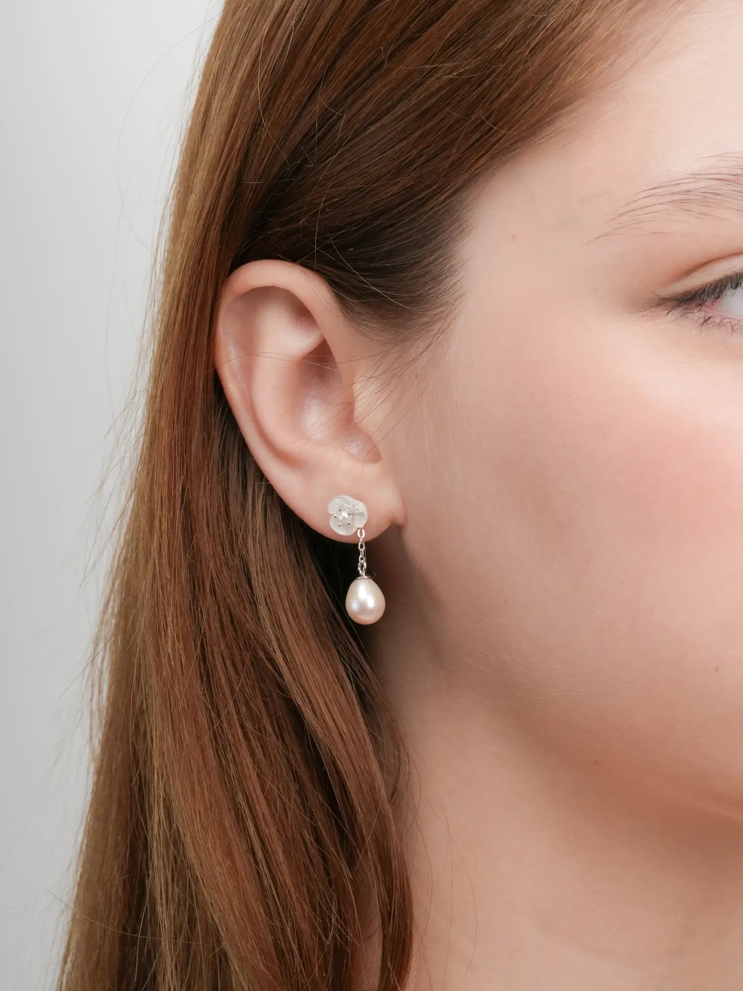 Carved Snowdrop Drop Earrings