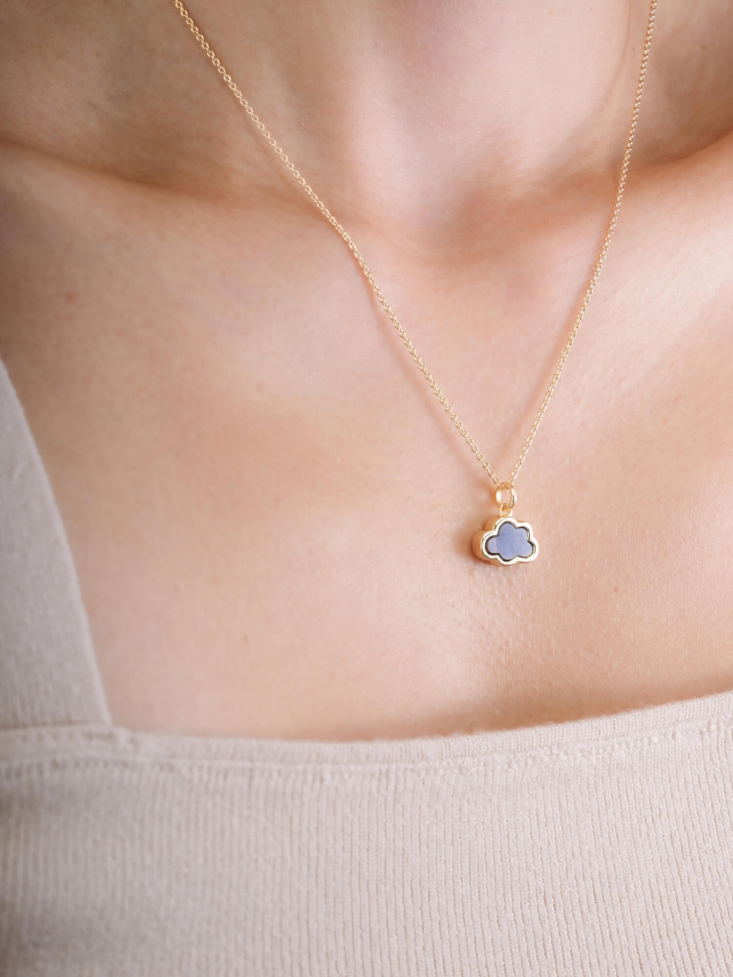 Mother of Pearl Cloud Reversible Necklace