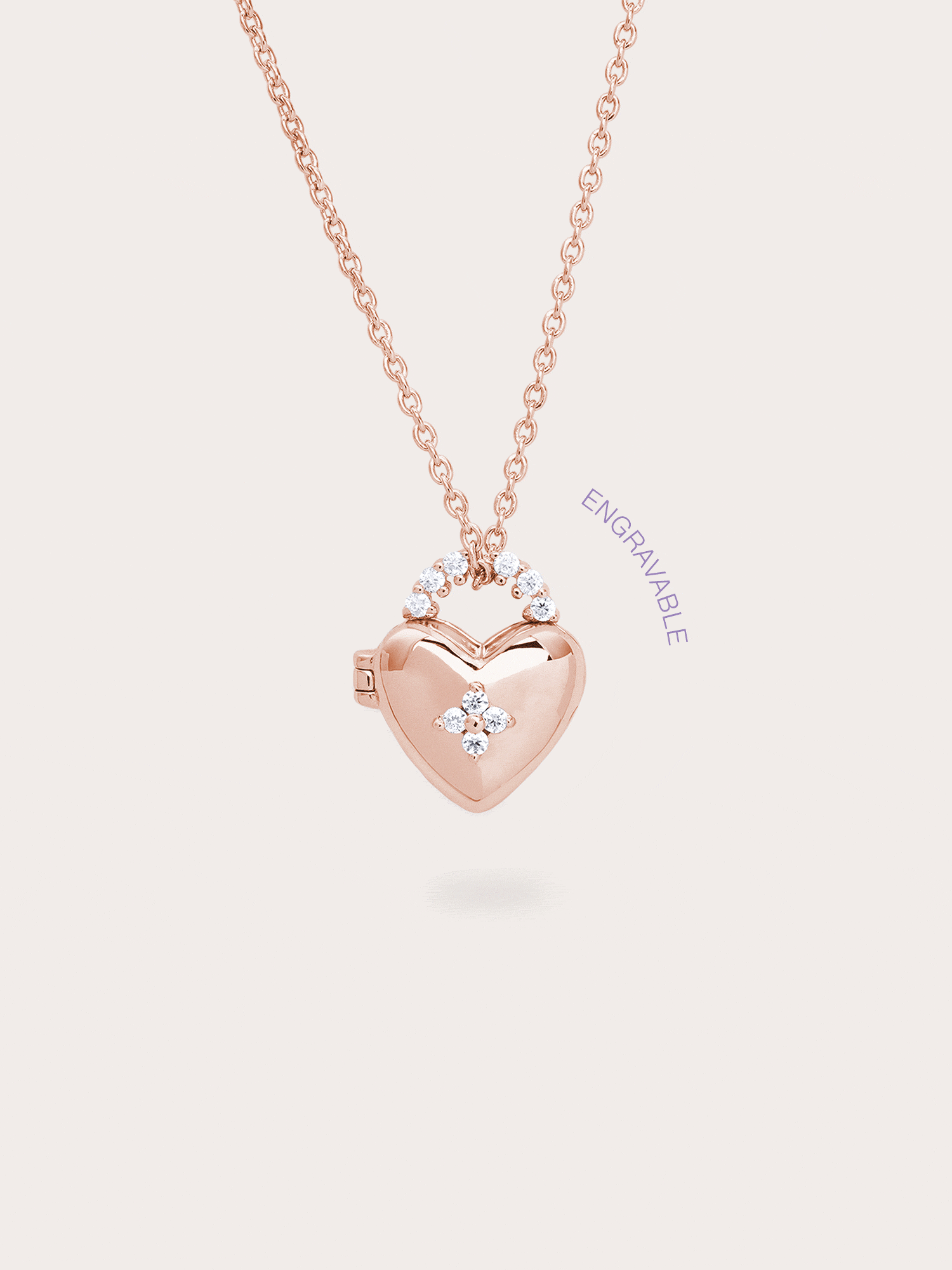 Clover Heart Locket Necklace