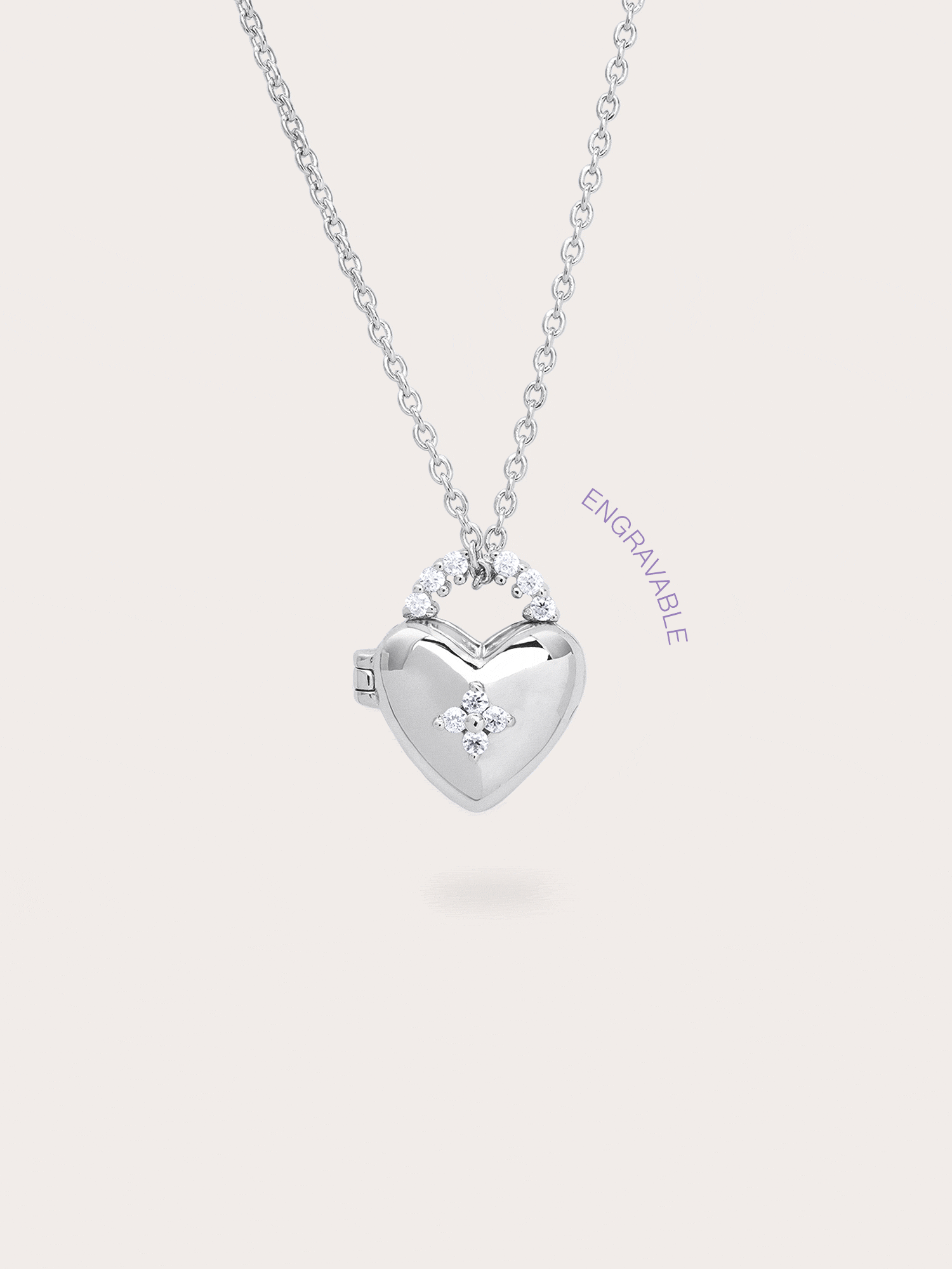 Clover Heart Locket Necklace