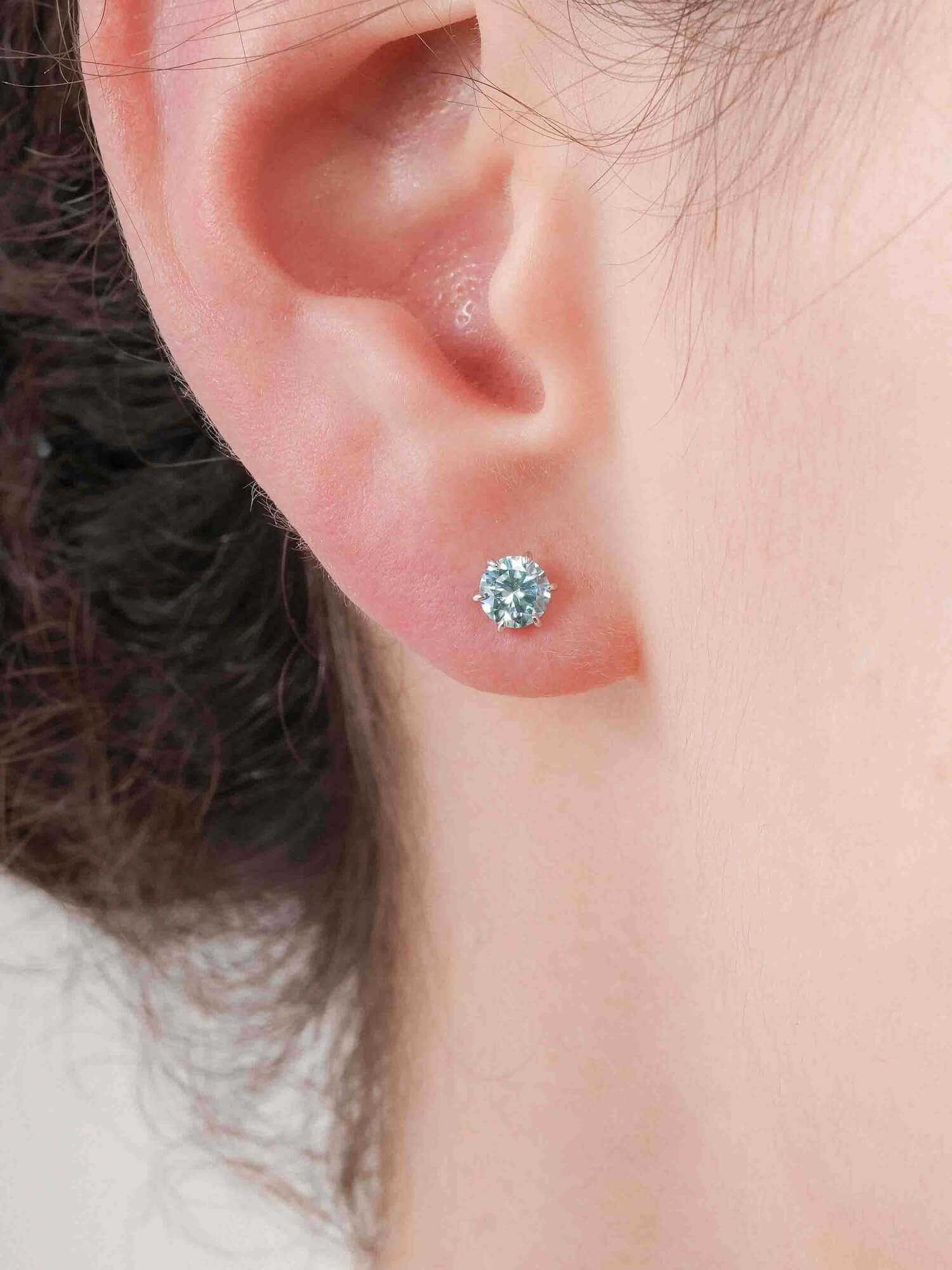 Glacier Blue Moissanite Stud Earrings (0.5ct)
