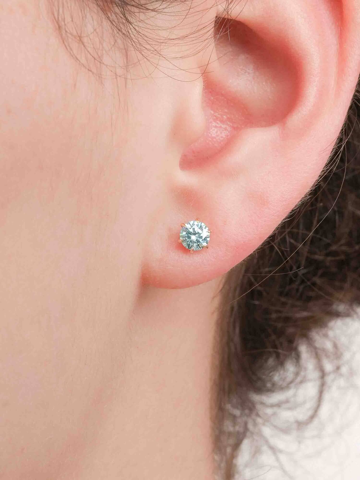 Glacier Blue Moissanite Stud Earrings (0.5ct)