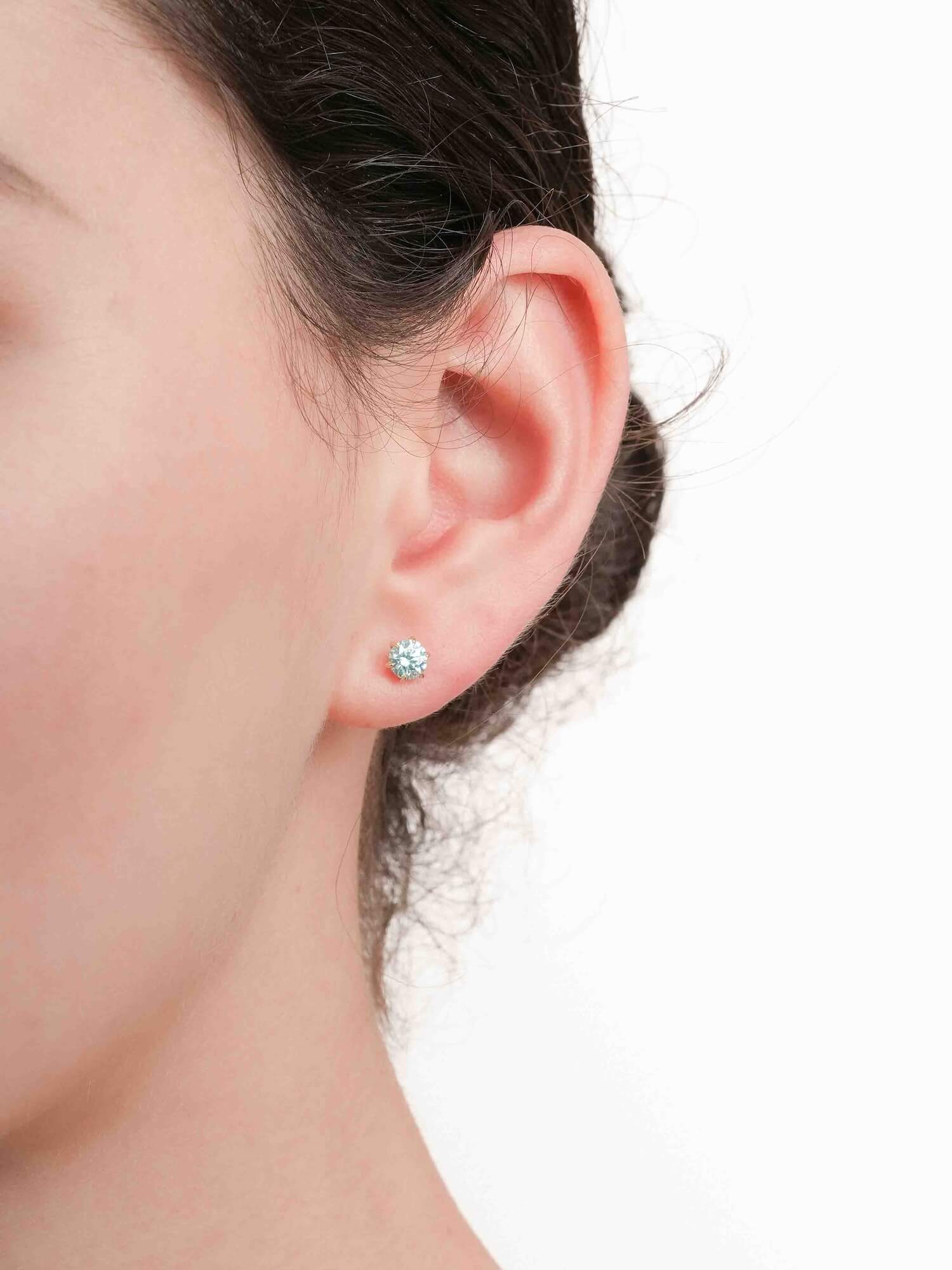 Glacier Blue Moissanite Stud Earrings (0.5ct)