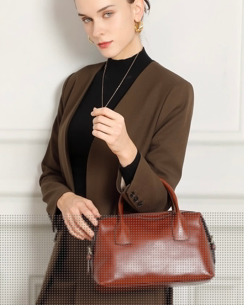 Pebbled Leather Convertible Satchel with Top Handles