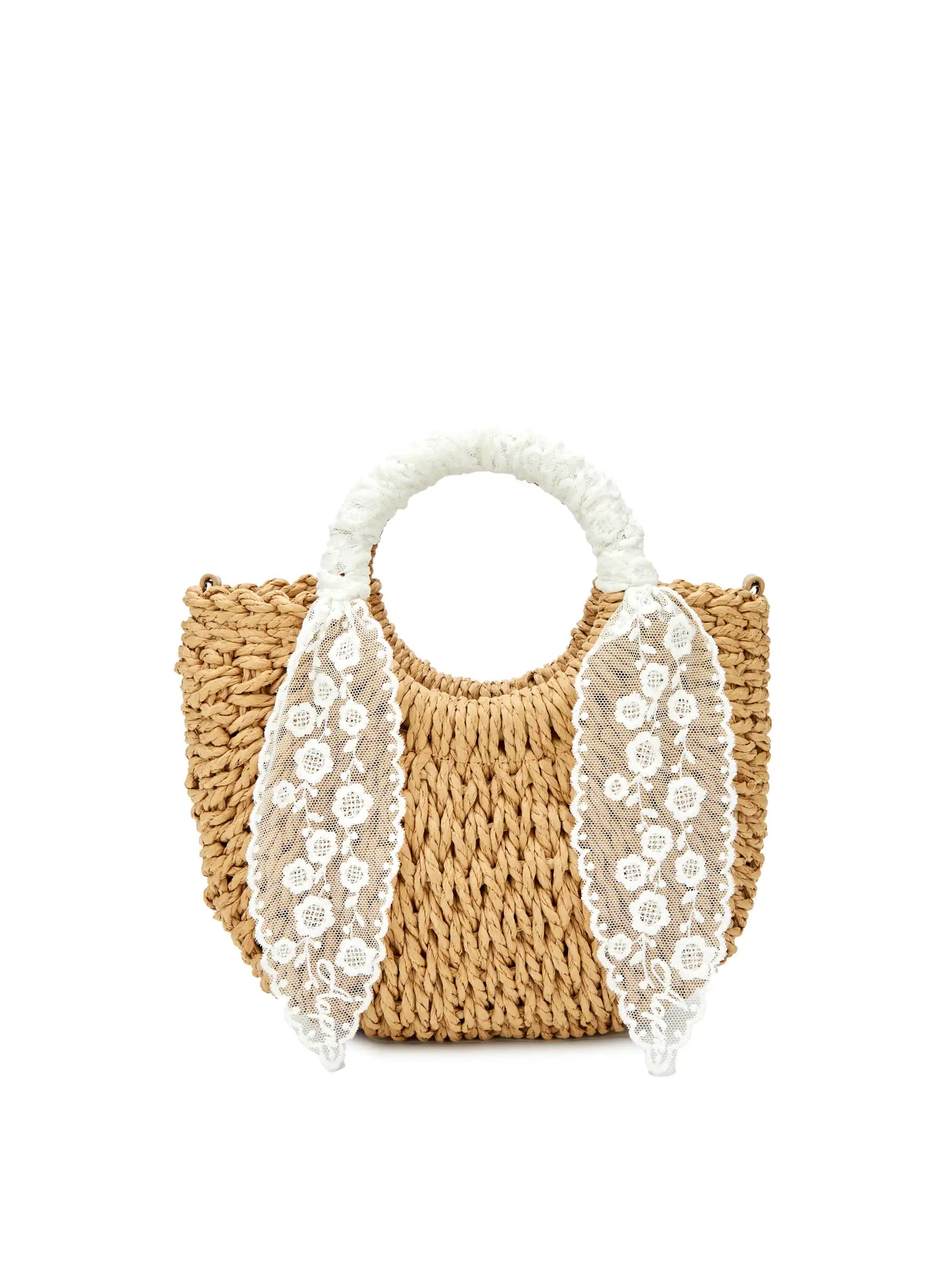 Fallon Top Handle Crossbody Bag - Beige