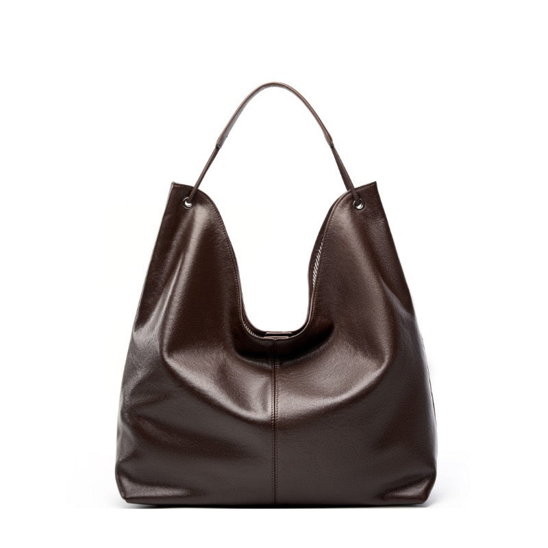 Large Capacity Minimalist Premium Genuine Leather Tote Bag
