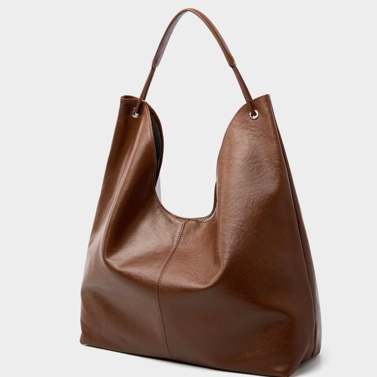 Large Capacity Minimalist Premium Genuine Leather Tote Bag