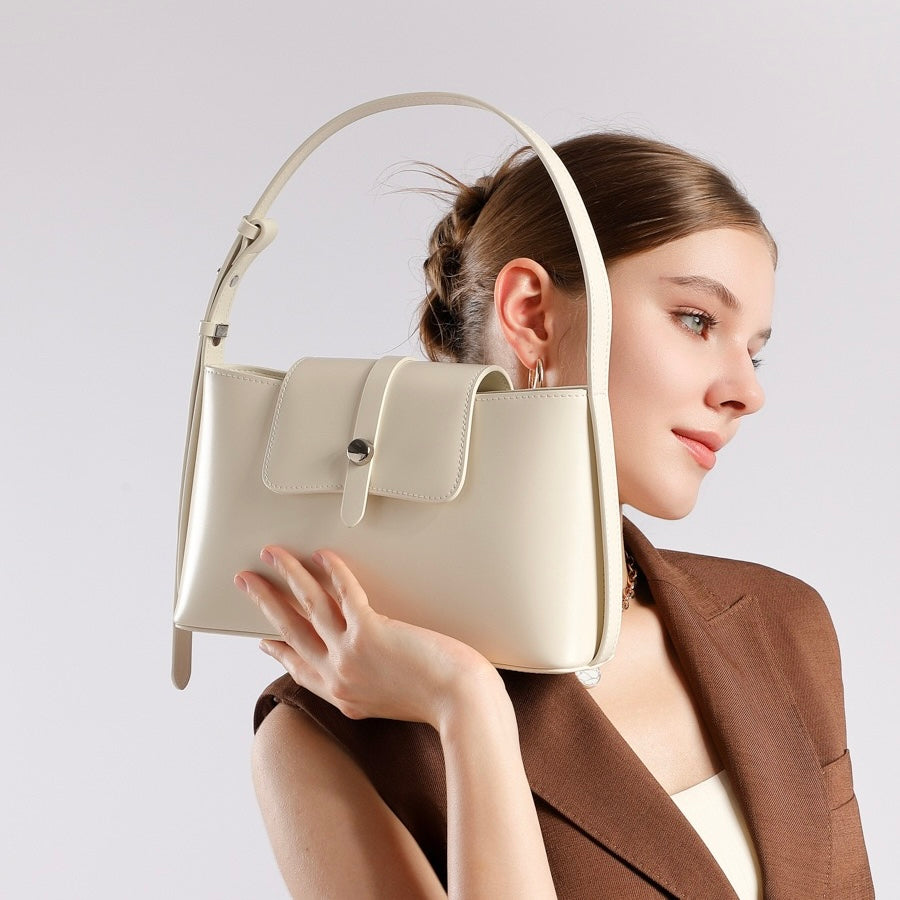 Commuter Elegant Versatile Handheld Shoulder Leather Bag