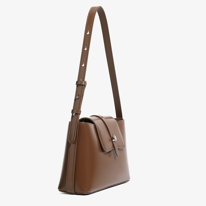 Commuter Elegant Versatile Handheld Shoulder Leather Bag