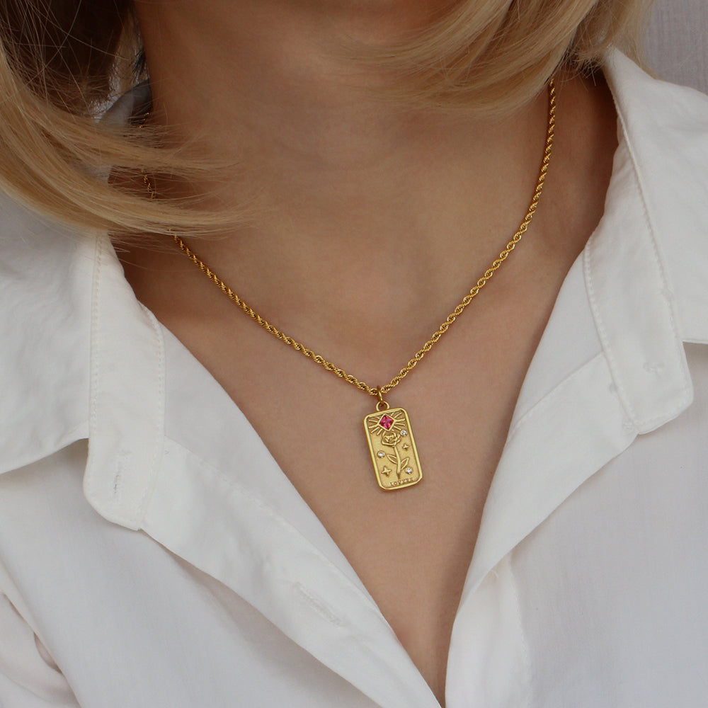 Lovers - Tarot card 18k Necklace