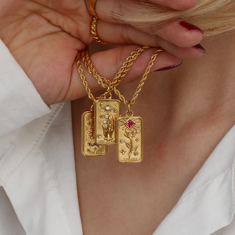 Lovers - Tarot card 18k Necklace