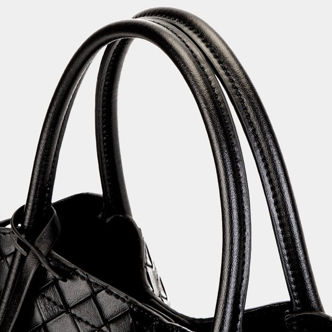 Premium Leather Woven Large Capacity Versatile Tote Crossbody Basket Bag