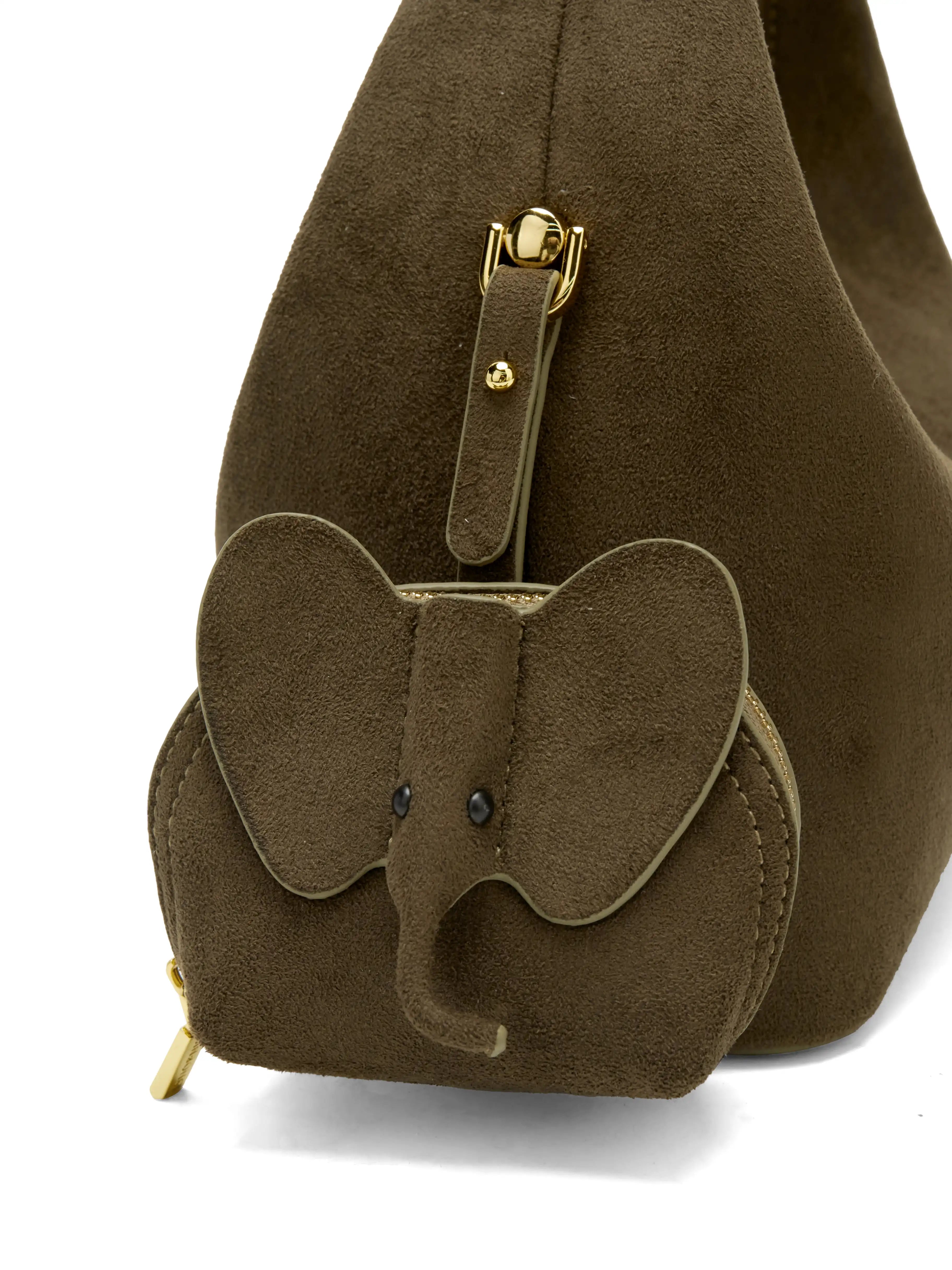 Vienna Top Handle Crossbody Bag(2.0)- Dark Green Fake Suede
