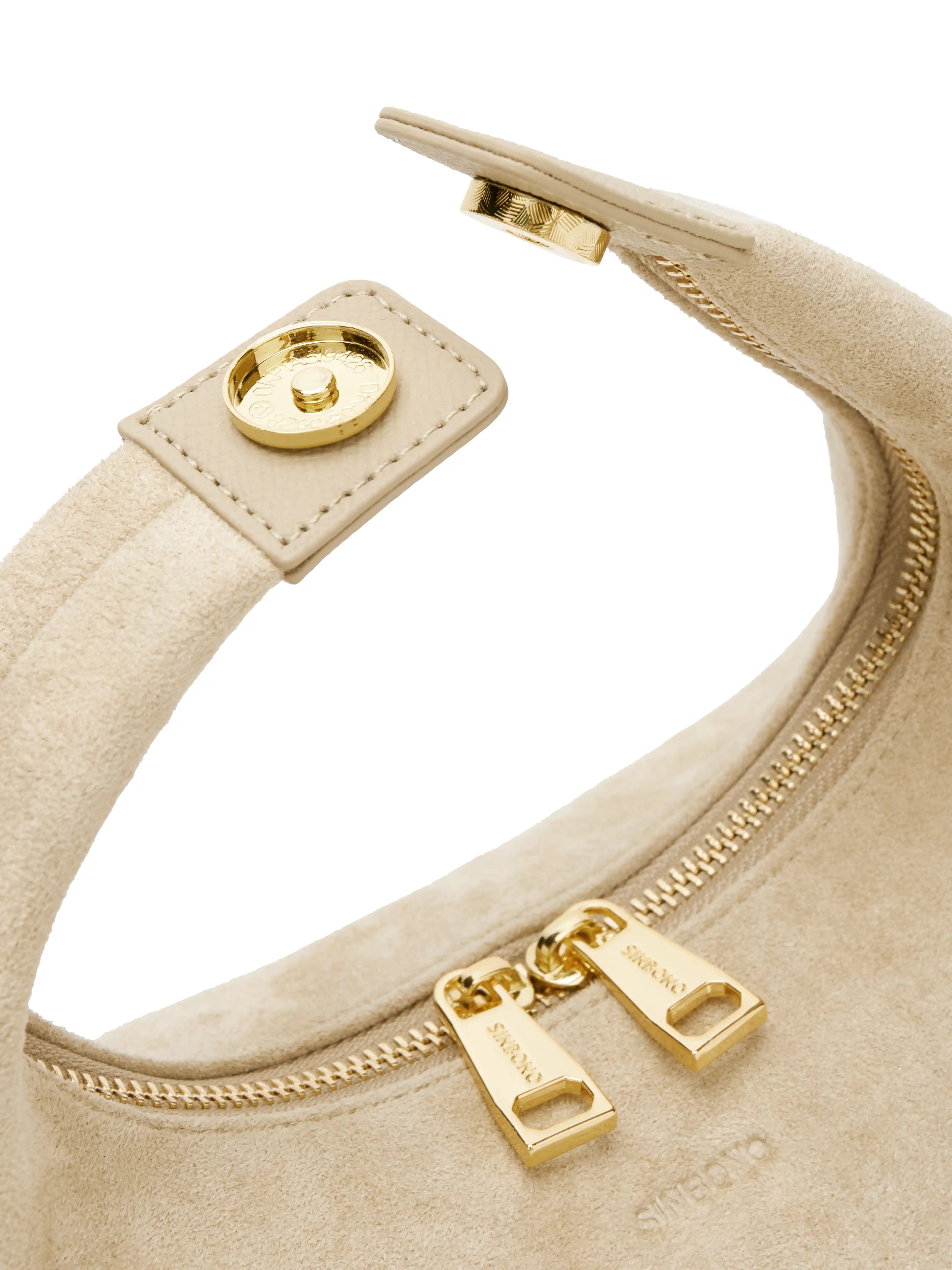 Vienna Top Handle Crossbody Bag(2.0)- Ivory Fake Suede