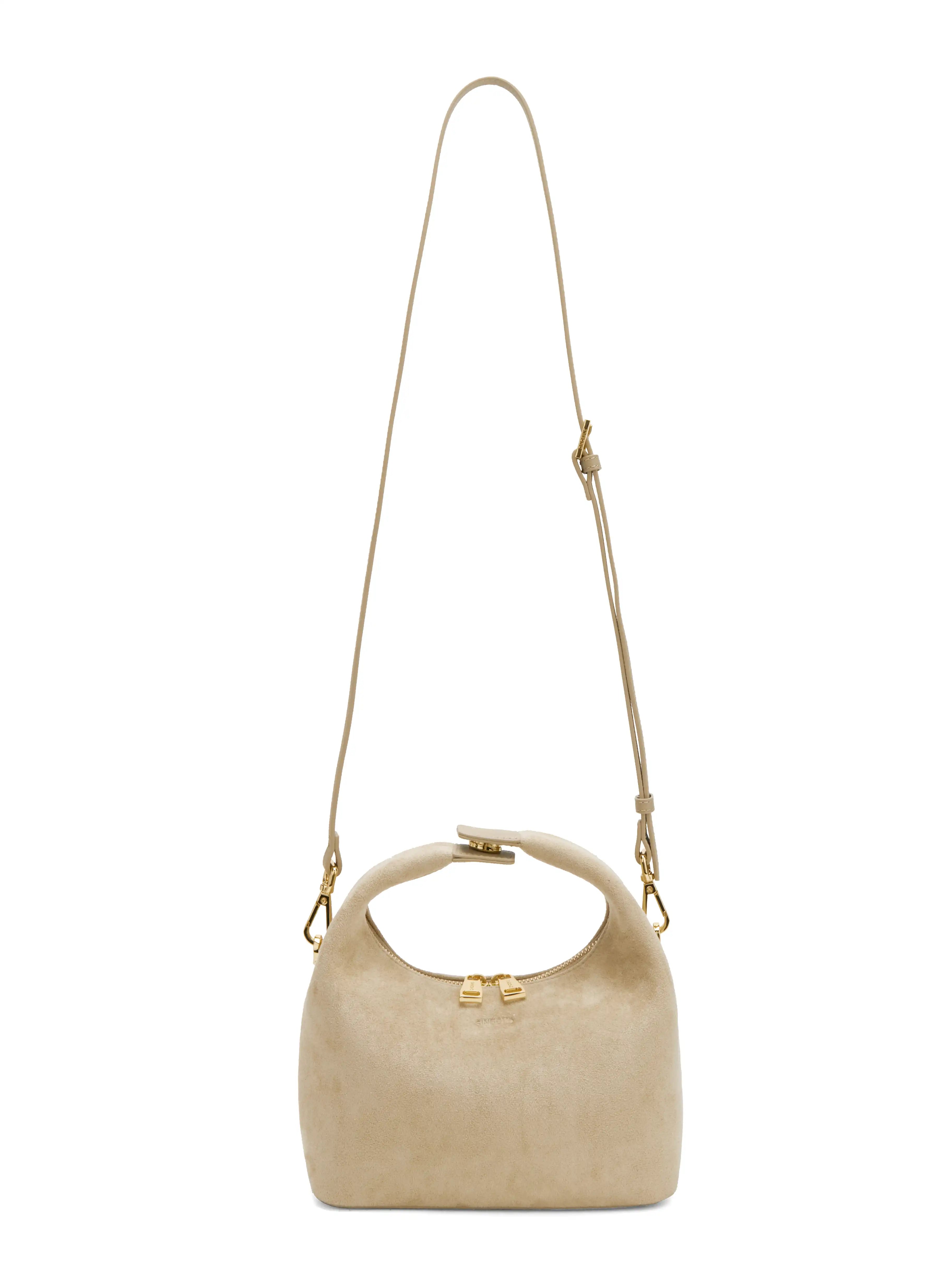 Vienna Top Handle Crossbody Bag(2.0)- Ivory Fake Suede
