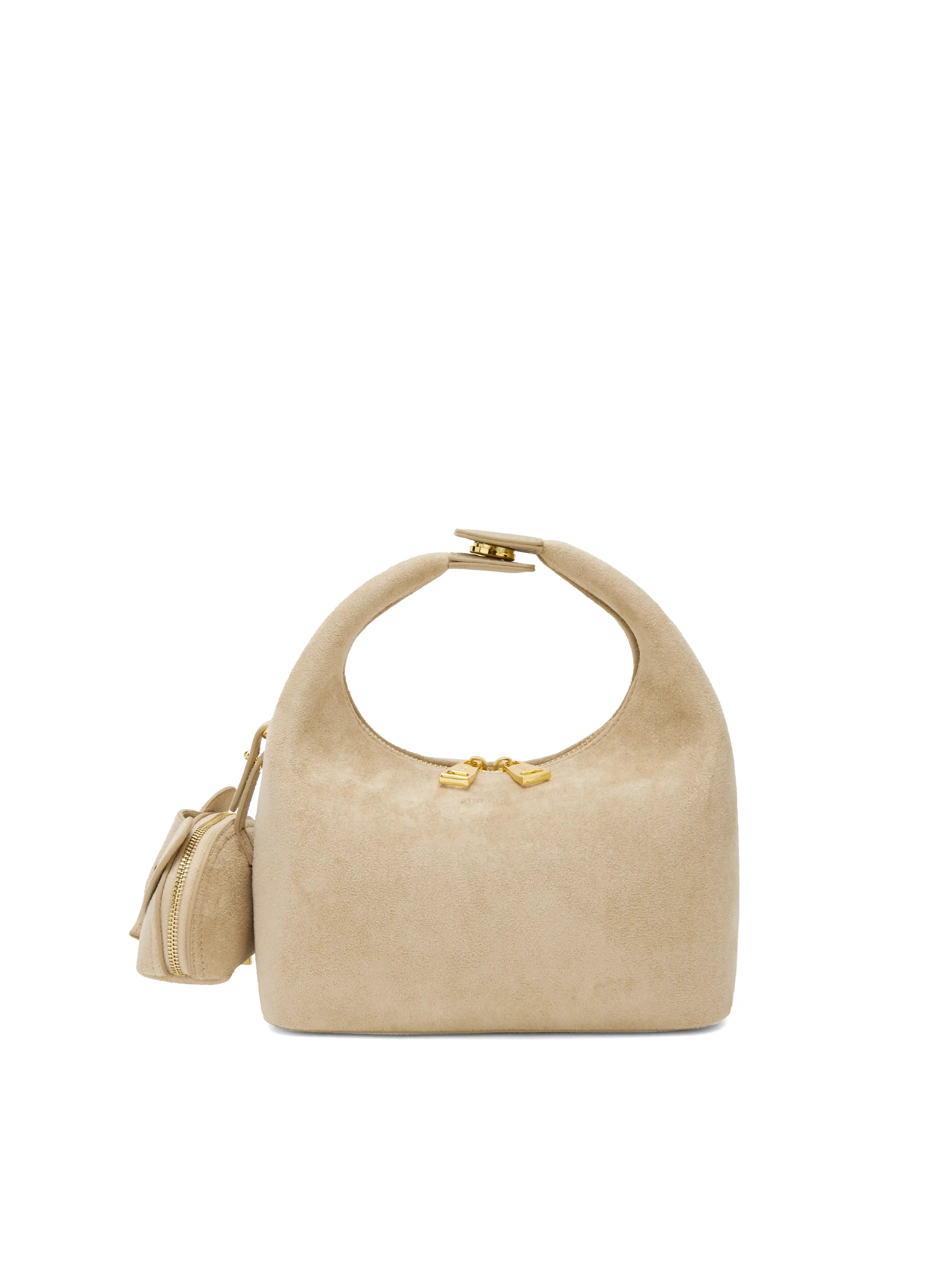 Vienna Top Handle Crossbody Bag(2.0)- Ivory Fake Suede