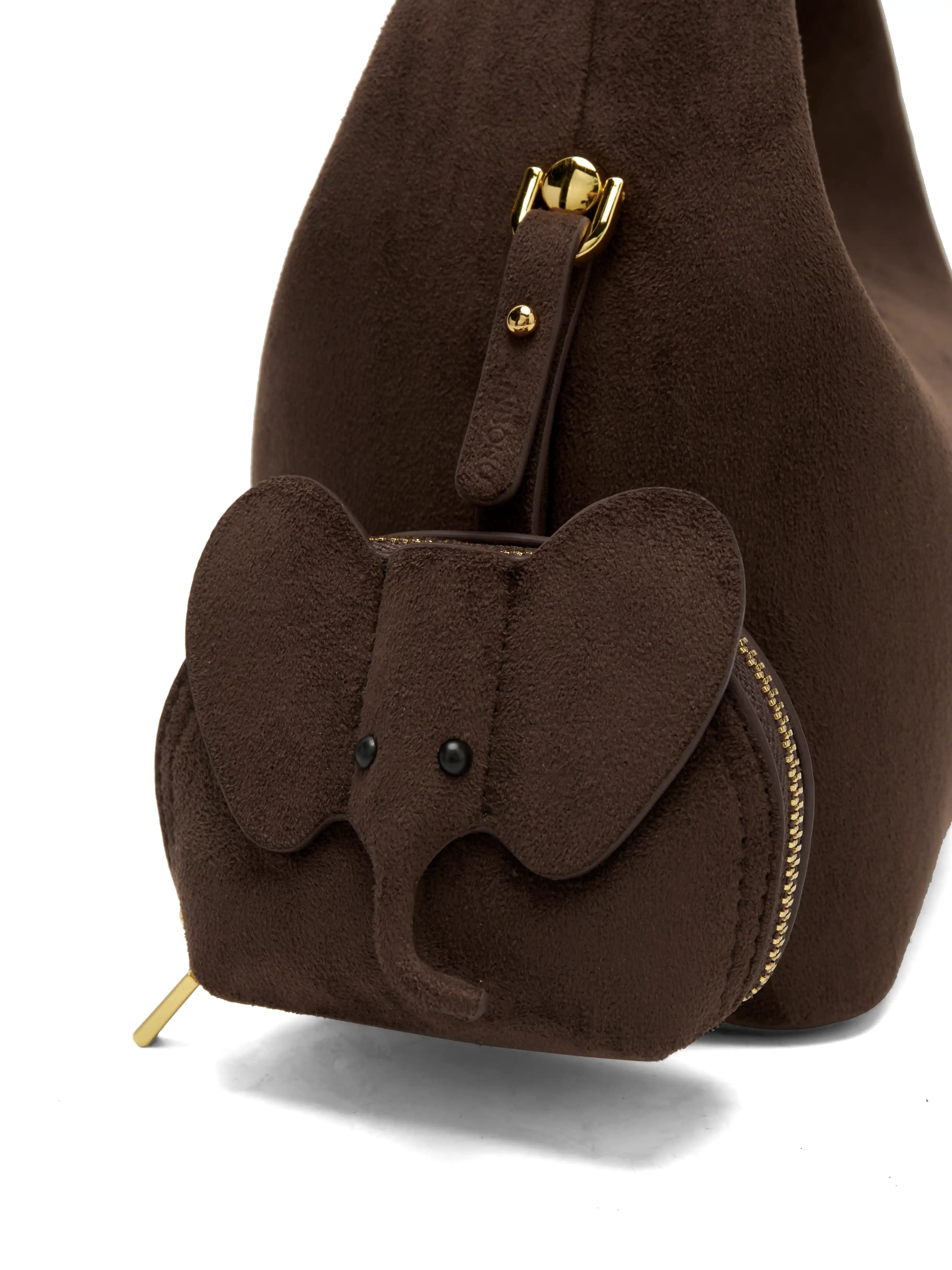 Vienna Top Handle Crossbody Bag(2.0)- Dark Brown Fake Suede